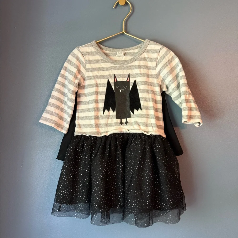 Gap Striped Bat Dress with Tulle Skirt and cape‎